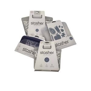 Stasher Silicone Reusable Food Storage 5 - Piece Bundle Leakproof BPA Free